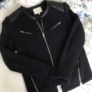 IRO “Ceylona” wool blazer with leather details